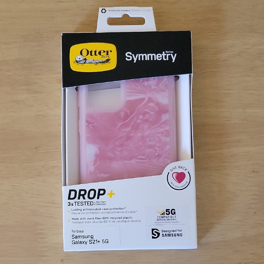 OtterBox Symmetry Samsung Galaxy S21+ Pink Marble Phone Case